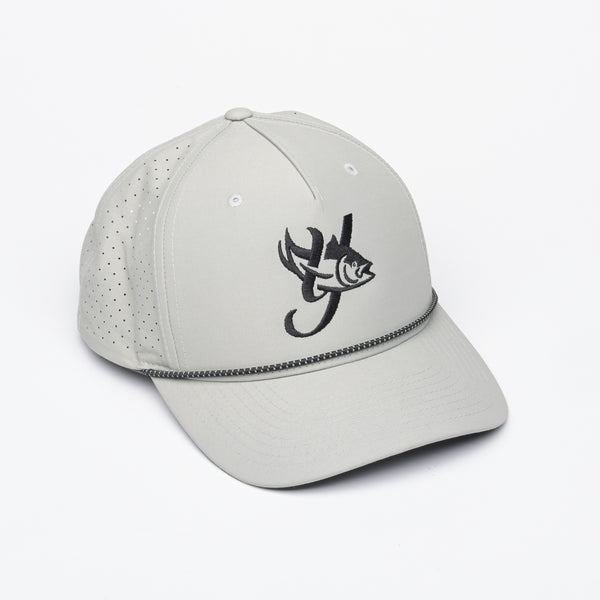 Gray with Black Rope Performance Hat